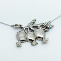 שרשרת כסף שלישיית רימונים